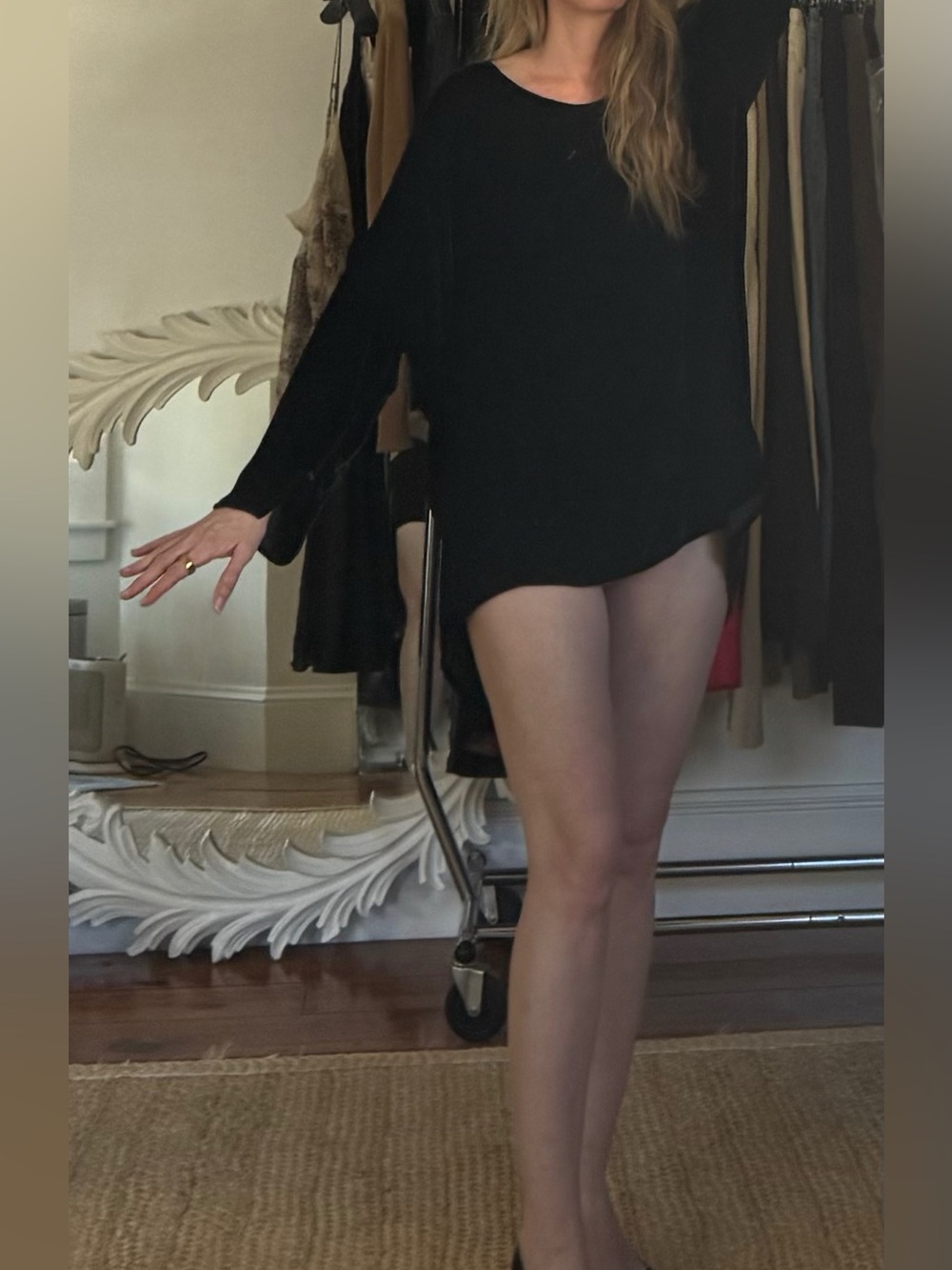 Silk Velvet Long Sleeve Tunic Top